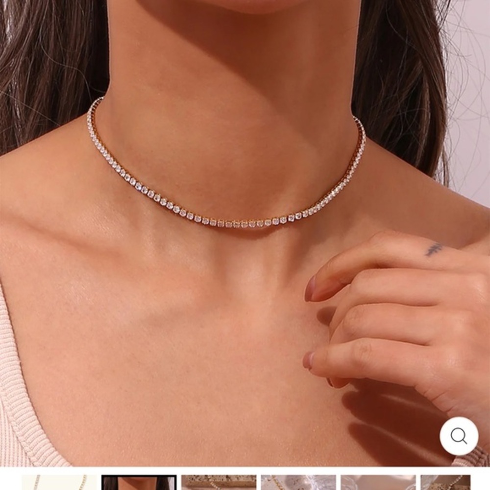 Elegant Gold Tennis choker